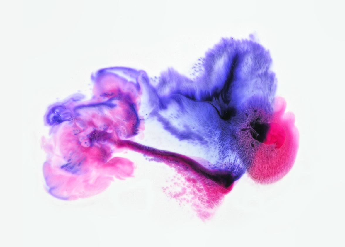 purple stain, poured paint series, by Naomi Pitcairn