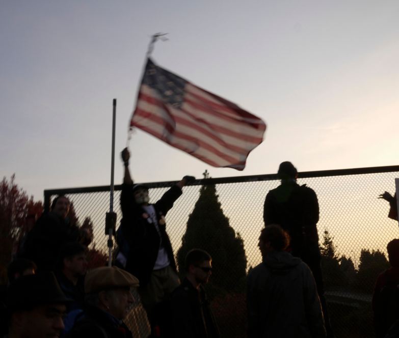 flag on the bridge