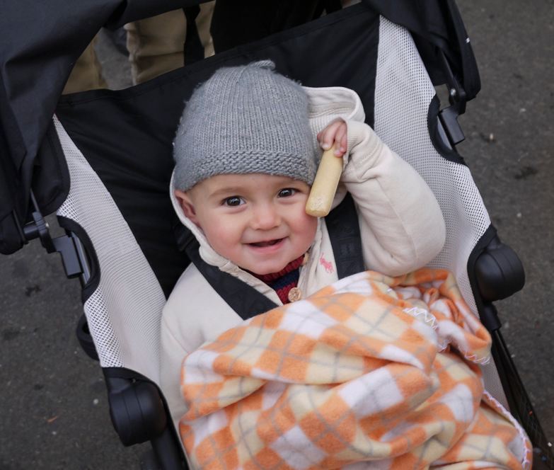 happy protest baby